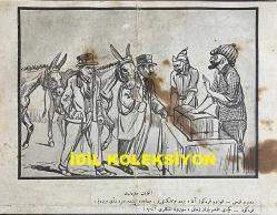 Osmanlıca Karagöz Mizah Dergisi-Gazetesi, Orijinal Dönem Basım, (Ottoman Magazine-Newspaper-Journal Illustré Cara-Gueuz) - 9 Haziran 1923 - Sayı: 1589 - Hicri: 24 Şevval 1341 - Rumi: 9 Haziran 1339 - Lozan Barış Konferansı'na Dair İsmet İnönü'yü Tasvir Eden Karikatür: Lozan Bit Pazarı 