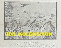 Osmanlıca Karagöz Mizah Dergisi-Gazetesi, Orijinal Dönem Basım, (Ottoman Magazine-Newspaper-Journal Illustré Cara-Gueuz) - 31 Ocak 1925 - Sayı: 1761 - Hicri: 6 Recep 1343 - Rumi: 31 Kanun-i Sani 1341 - Karikatür: Bahriyemiz Top Talimleri Ederken: 
