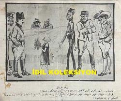 Osmanlıca Karagöz Mizah Dergisi-Gazetesi, Orijinal Dönem Basım, (Ottoman Magazine-Newspaper-Journal Illustré Cara-Gueuz) - 12 Mayıs 1923 - Sayı: 1581 - Hicri: 26 Ramazan 1341 - Rumi: 12 Mayıs 1339 - Lozan Barış Konferansı'na Dair İsmet İnönü'yü Tasvir Eden Karikatür: 