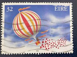 1993.UÇAN BALON.İRLANDA TEK PUL  DAMGALı