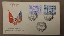 1957 YILI TÜRKİYE Türk-Amerikan İşbirliğinin X. Yılı İLK GÜN ZARFI KULLANILMAMIŞ