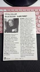 DİYALOGLAR - GILLES DELEUZE - CLAIRE PARNET - BAĞLAM YAYINLARI DENEME DİZİSİ BİRİNCİ BASKI 1990 - TÜRKÇESİ ALİ AKAY - DİKKAT ÖN KAPAK ÜSTTE ÇOK HAFİF RUTUBET LEKESİ VAR... OKUMAYA ENGEL DEĞİLDİR...