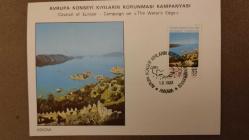 1983 YILI TÜRKİYE AVRUPA KONSEYİ KIYILARIN KORUNMASI KAMPANYASI KEKOVA  İLK GÜN DAMGALI PULLU KART KULLANILMAMIŞ