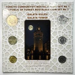 Türkiye Cumhuriyeti Nostalji Para Seti No:7 Galata Kulesi Temalı Tedavül Para Seti