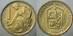 ÇEKOSLOVAKYA 1 KORUNA 1980 ÇİLALTI.