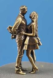 Pirinç Miniyatür Çift Heykeli – Dekoratif Biblo