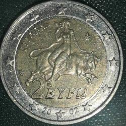 YUNANİSTAN  2002   2  EURO CENT  YILDIZIN İÇİNDE  