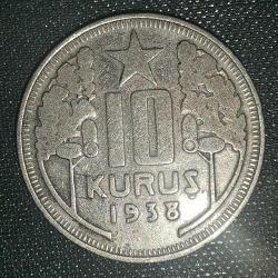 TÜRKİYE  1938  10  KURUŞ