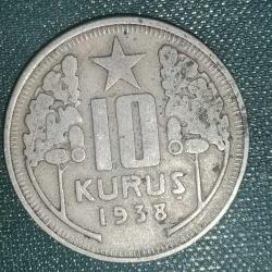 TÜRKİYE  1938  10  KURUŞ