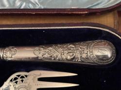 kutusunda 1900 başları İngiliz gümüş kaplama servis seti