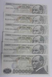 7. EMİSYON TAM HARF SETİ 6 ADET 10 LİRA