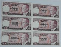 7. EMİSYON TAM HARF SETİ 6 ADET 100 LİRA