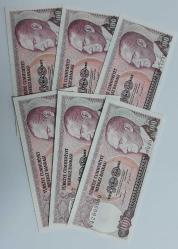 7. EMİSYON TAM HARF SETİ 6 ADET 100 LİRA