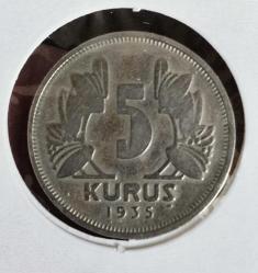 5 ve 10 KURUŞ 1935   İKİLİ LOT