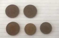 ÜRDÜN MADENİ PARALAR - 5 ADET / 1 KURUŞ VE 5 FİLS