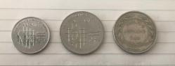 LOT.10 » ÜRDÜN MADENİ PARALAR / 2,5 - 5 - 50 PİASTRE / 3 ADET