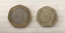 LOT.11 » ÜRDÜN MADENİ PARALAR / YARIM DİNAR VE ÇEYREK DİNAR / 2 ADET