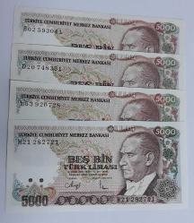 7. EMİSYON 4 ADET 5000 LİRA