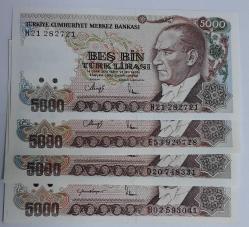 7. EMİSYON 4 ADET 5000 LİRA