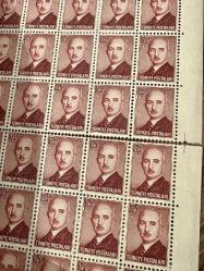 1946 TC İsmet İnönü 0.25 kuruş 100 lü blok pullar MNH-Nadir Tabaka