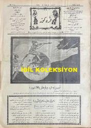 Osmanlıca Karagöz Mizah Dergisi-Gazetesi, Orijinal Dönem Basım, (Ottoman Magazine-Newspaper-Journal Illustré Cara-Gueuz) - 7 Nisan 1926 - Sayı: 1884 - Karikatürist Kozma Togo'nun Çalışması: Avrupa'ya Kara Bulutlar Yaklaşıyor! 