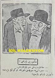 Osmanlıca Karagöz Mizah Dergisi-Gazetesi, Orijinal Dönem Basım, (Ottoman Magazine-Newspaper-Journal Illustré Cara-Gueuz) - 7 Nisan 1926 - Sayı: 1884 - Karikatürist Kozma Togo'nun Çalışması: Avrupa'ya Kara Bulutlar Yaklaşıyor! 