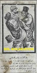 Osmanlıca Karagöz Mizah Dergisi-Gazetesi, Orijinal Dönem Basım, (Ottoman Magazine-Newspaper-Journal Illustré Cara-Gueuz) - 13 Haziran 1923 - Sayı: 1590 - Hicri: 28 Şevval 1341 - Rumi: 13 Haziran 1339 - Lozan Barış Konferansı'na Dair İsmet İnönü'yü Tasvir Eden Karikatür: 