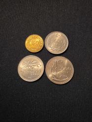 1992 MADENİ PARA SET ÇİL, 100-1000-2500-5000 LİRA