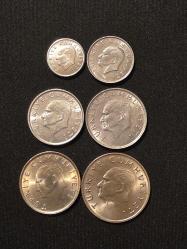 1987 MADENİ PARA SET ÇİL, 1-5-10-25-50-100 LİRA