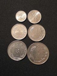 1975 MADENİ PARA SET ÇİL, 5-10-50 KURUŞ 1-2 1/2-5 LİRA