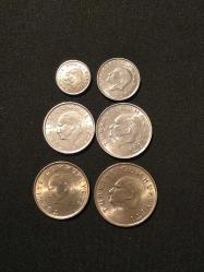 1987 MADENİ PARA SET ÇİL, 1-5-10-25-50-100 LİRA