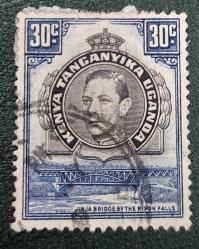 İngiliz sömürgesi Kenya -Uganda-Tanganika-damgalı