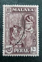 Malezya Perak Eyaleti- damgalı pul