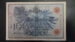 LOT.6 » 1908 YILI ALMAN İMPARATORLUĞU  100 MARK RESİMDE GÖRÜLDÜĞÜ GİBİ