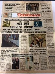 TERCÜMAN GAZETESİ - DOĞUM GÜNÜ HEDİYESİ (TURKISH NEWSPAPPER) - 12 MAYIS 1978 - SADECE TEK YAPRAKTIR -Bülent Ecevit-Başkan Tunç-Abdullah Baştürk-Rauf Tamer-Alpaslan Türkeş-Sadettin Gülcü-Bekir Aydın-Berrin Menderes-Erol Karataş-Nazlı Ilıcak-Ahmet Kabaklı-Dr.Muhsin Abay-Carter yönetimi ambargonun kalkması için çaba harcıyor-Türk İş ve DİSKin Başbakana tepkileri sert oldu-Ecevit işçiyi CHPye destek konusunda tereddüde düşürdü-Toplu sözleşme ile ücret zammı ekonomiyi çökertmez-Sağmalcılardaki firar olayına karışan 2si gardiyan 6 kişi tutuklandı-Çiçek Pasajının enkazı altından 3 ceset daha çıkarıldı-Toprak reformu için yeni bir tartışma dönemi açılırken-Sözün Kısası-Kavram-Gün Işığında-Etme bulma dünyası-Huzur mamullerini tercih seçmek de bir hünerdir-Kıbrısa her gün deniz otobüsleri-Kara kutu ile hakkı olan ömrü sürecektir