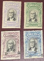 1903/1920.KLASİK TAŞ BASKI.LİBERYA  4 PUL . DAMGASIZ