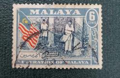 Malezya Federasyonu- damgalı pul