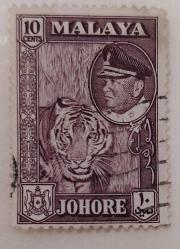 Malezya Johore Eyaleti- damgalı pul