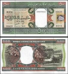 MORİTANYA 100-200-500 OUGUIYA 2002, 3 Lü Set Çil, Eski Yabancı Kağıt Para