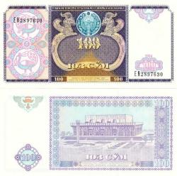 ÖZBEKİSTAN 100-200-500-1000 SOM 1994-2001, 4 Lü Set Çil, Eski Yabancı Kağıt Para
