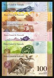 VENEZUELA 2013-2018 YILLARI 21 Lİ BOLİVAR SET, ÇİL, ESKİ YABANCI KAĞIT PARA