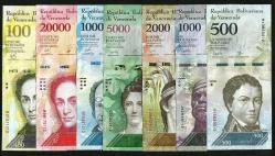 VENEZUELA 2013-2018 YILLARI 21 Lİ BOLİVAR SET, ÇİL, ESKİ YABANCI KAĞIT PARA
