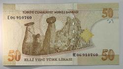 8. Emisyon 50 Yeni Türk Lirası E06 910760 Çil Kondisyonda Koleksiyonluk Eski Para