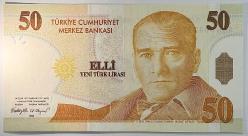 8. Emisyon 50 Yeni Türk Lirası A67 778003 Çil Kondisyonda Koleksiyonluk Eski Para
