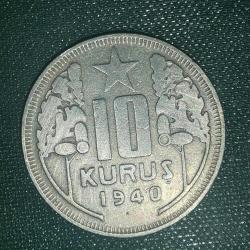 TÜRKİYE  1940   10  KURUŞ