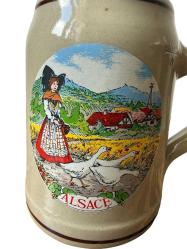 Alsace Köylü Kız ve Kaz Modifli Bira Bardağı TANKART