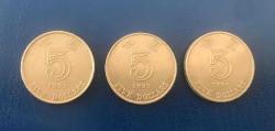HONG KONG MADENİ PARALAR / 5 DOLLARS / 1993-1995-1997 / 3 ADET