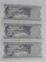 6. EMİSYON SERİ TAKİPLİ 3 ADET 5 LİRA