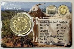 2015 Ankara Keçisi Hayvanlar Serisi 1TL Hatıra Bimetal Para Kartlı Koleksiyonluk
