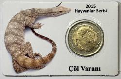 2015 Çöl Varanı Hayvanlar Serisi 1 TL Hatıra Bimetal Para Kartlı Koleksiyonluk